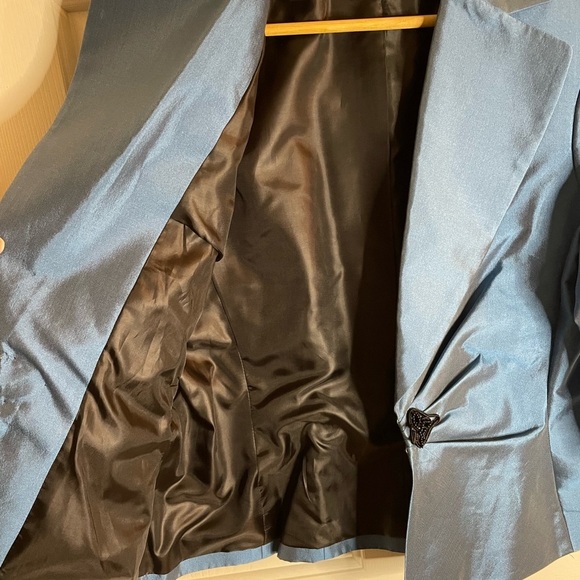 Allen by A.B.S. Blue Suit Jacket and Black Skirt Size 12 old money career - Picture 13 of 13